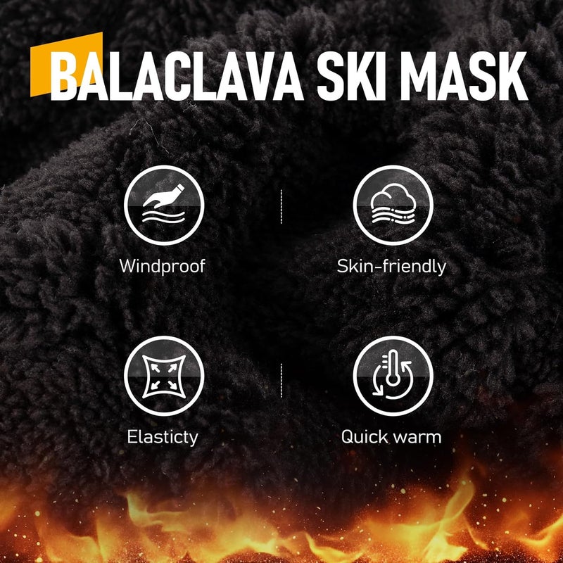 JOYPICKS Balaclava Ski Mask for Women Men, Winter Fleece Wind-Resistant Warm Face Cover and Neck Warmer for Cycling Motorcycle Skiing - Image 4